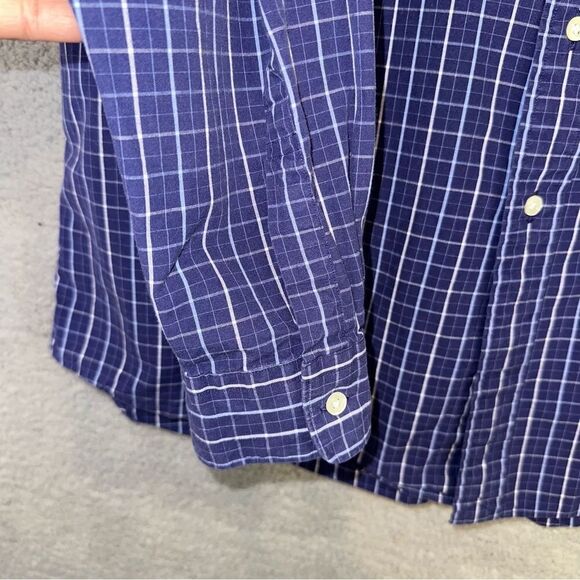 Polo by Ralph Lauren Shirt Westerton Mens Large Blue Plaid Vintage Button Up Off - Picture 4 of 8